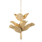 Banana Leaf 9 Light Chandelier - French Gold/Natural Seagrass