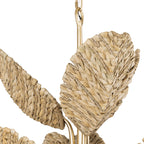 Banana Leaf 9 Light Chandelier - French Gold/Natural Seagrass