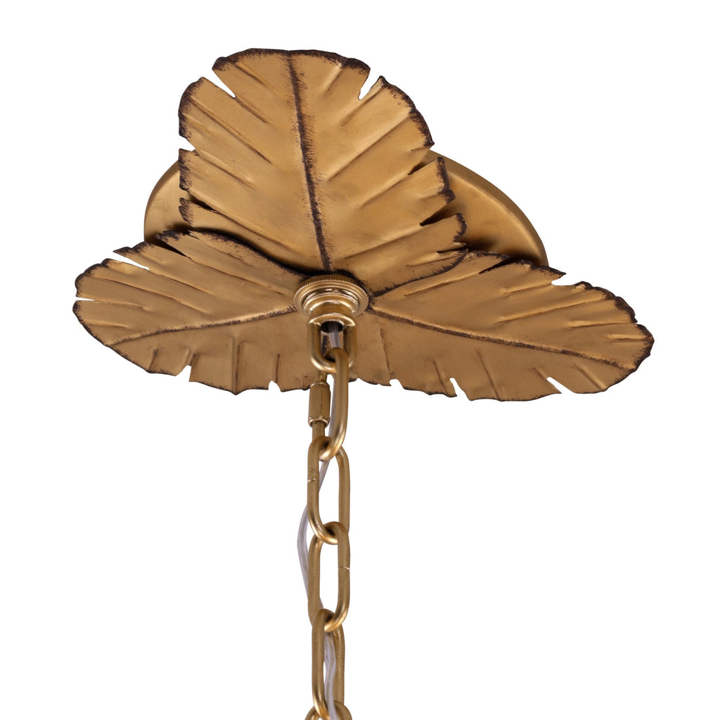 Banana Leaf 9 Light Chandelier - Gold