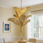 Banana Leaf 9 Light Chandelier - Gold