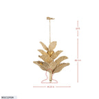 Banana Leaf 12 Light Chandelier - French Gold/Natural Seagrass