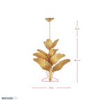 Banana Leaf 12 Light Chandelier - Gold