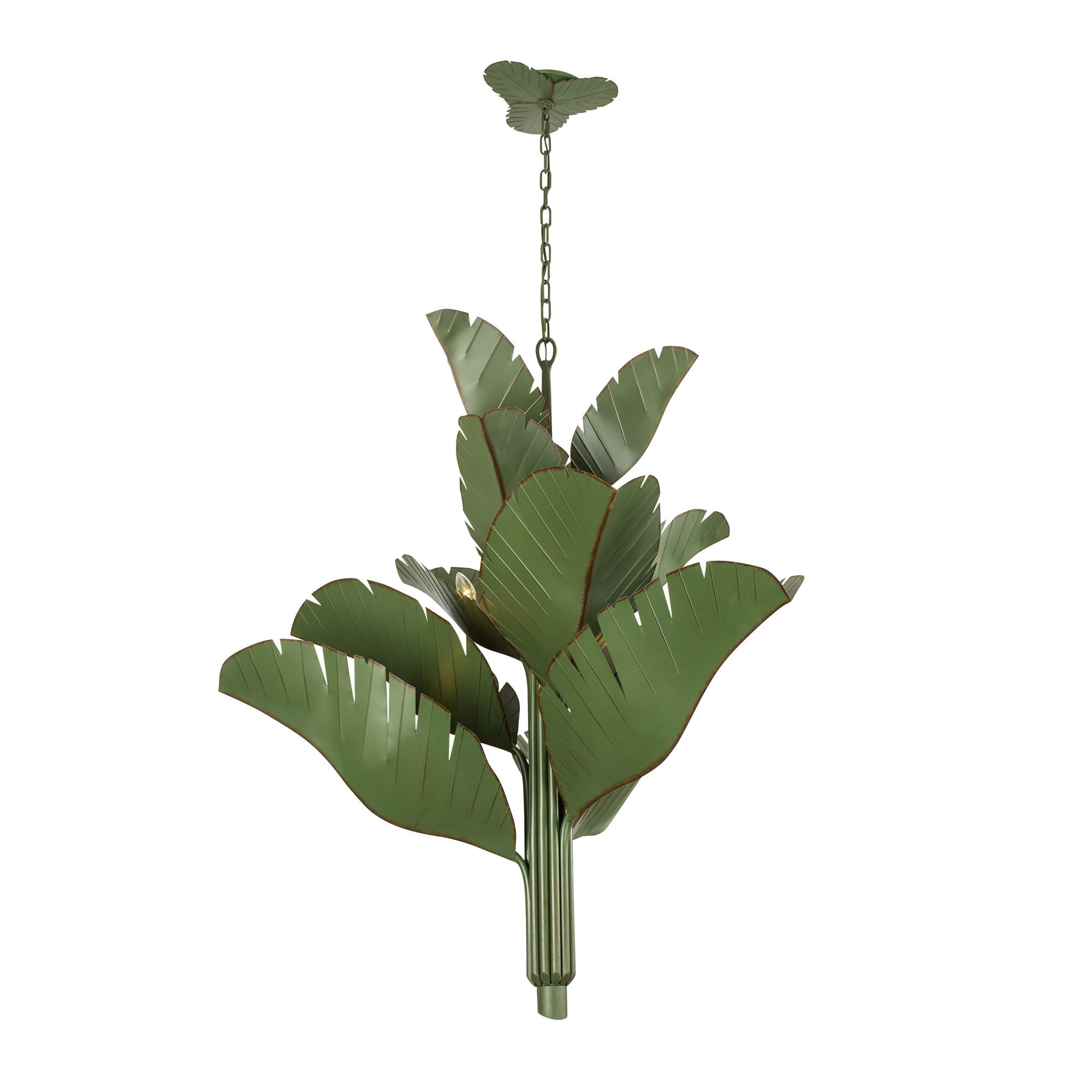 Banana Leaf 12 Light Chandelier - Banana Leaf