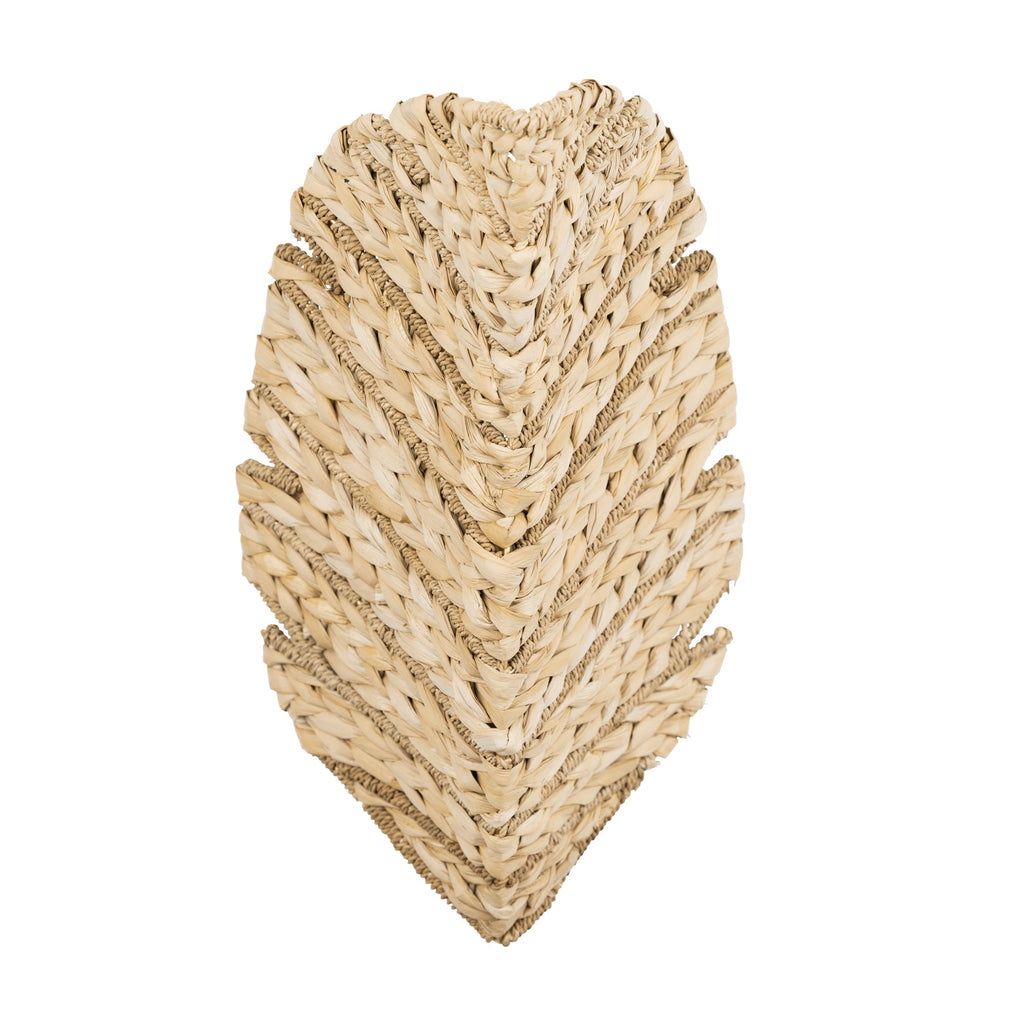 Banana Leaf 2 Light Sconce - French Gold/Natural Seagrass