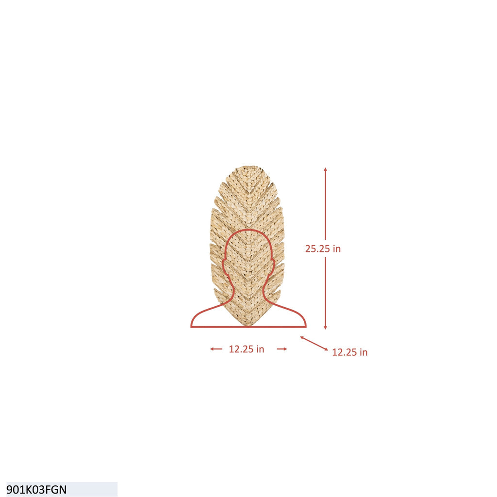 Banana Leaf 3 Light Sconce - French Gold/Natural Seagrass