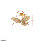 Banana Leaf 3 Light Semi-Flush - French Gold/Natural Seagrass