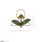 Banana Leaf 3 Light Semi-Flush - Gold/Dark Edging