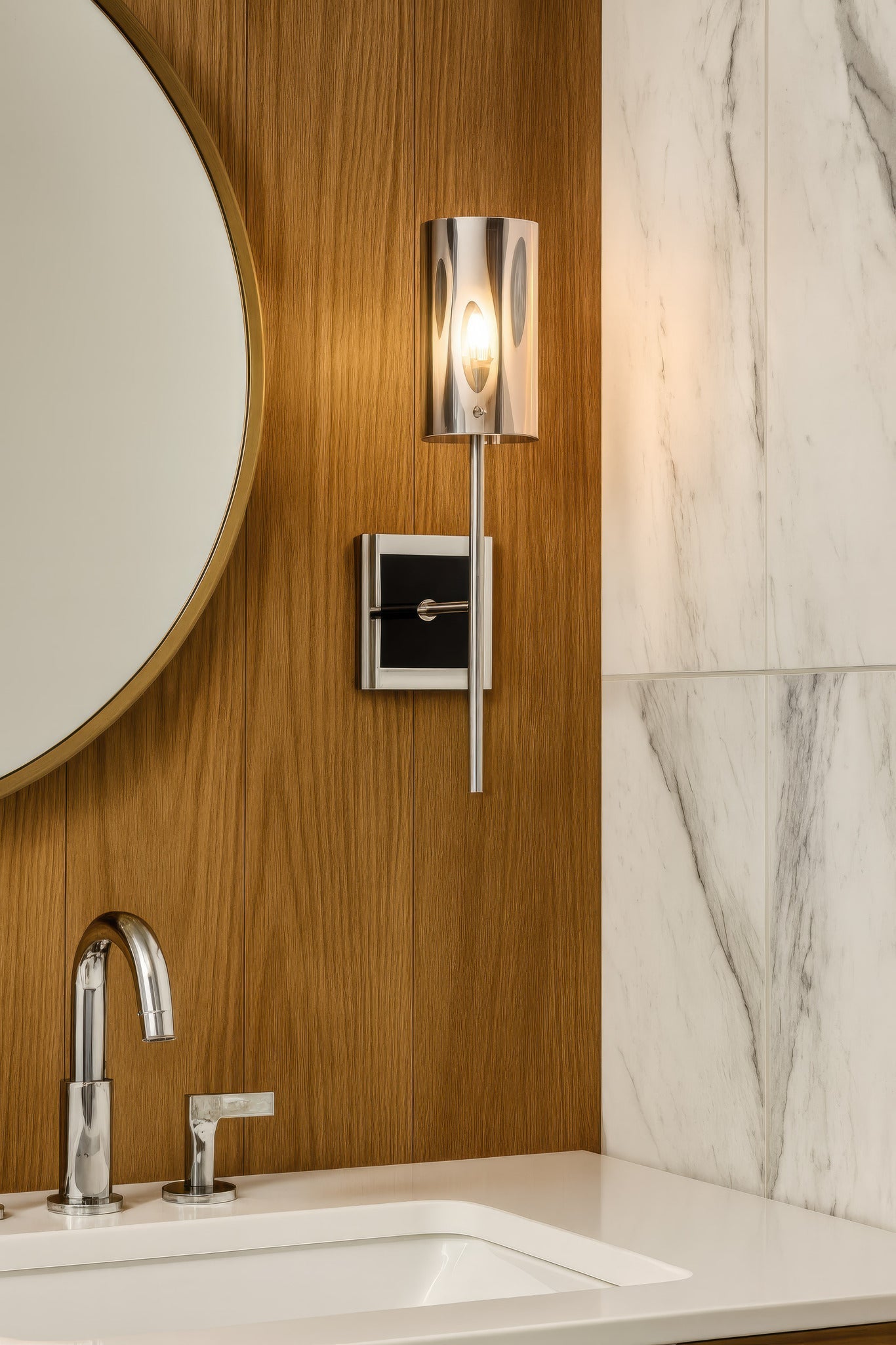 Chroman Empire 1 Light Sconce - Chrome