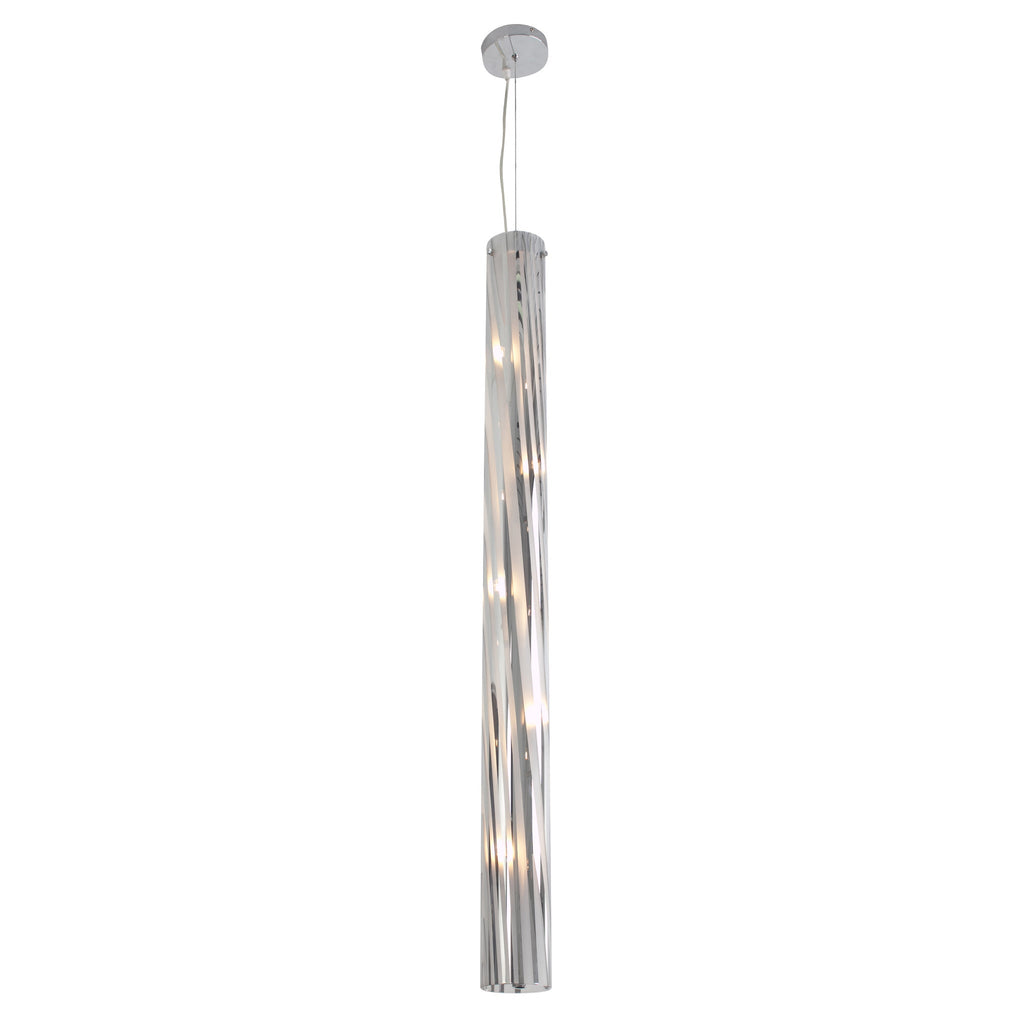 Chroman Empire 5 Light Tall Cylinder Pendant - Chrome