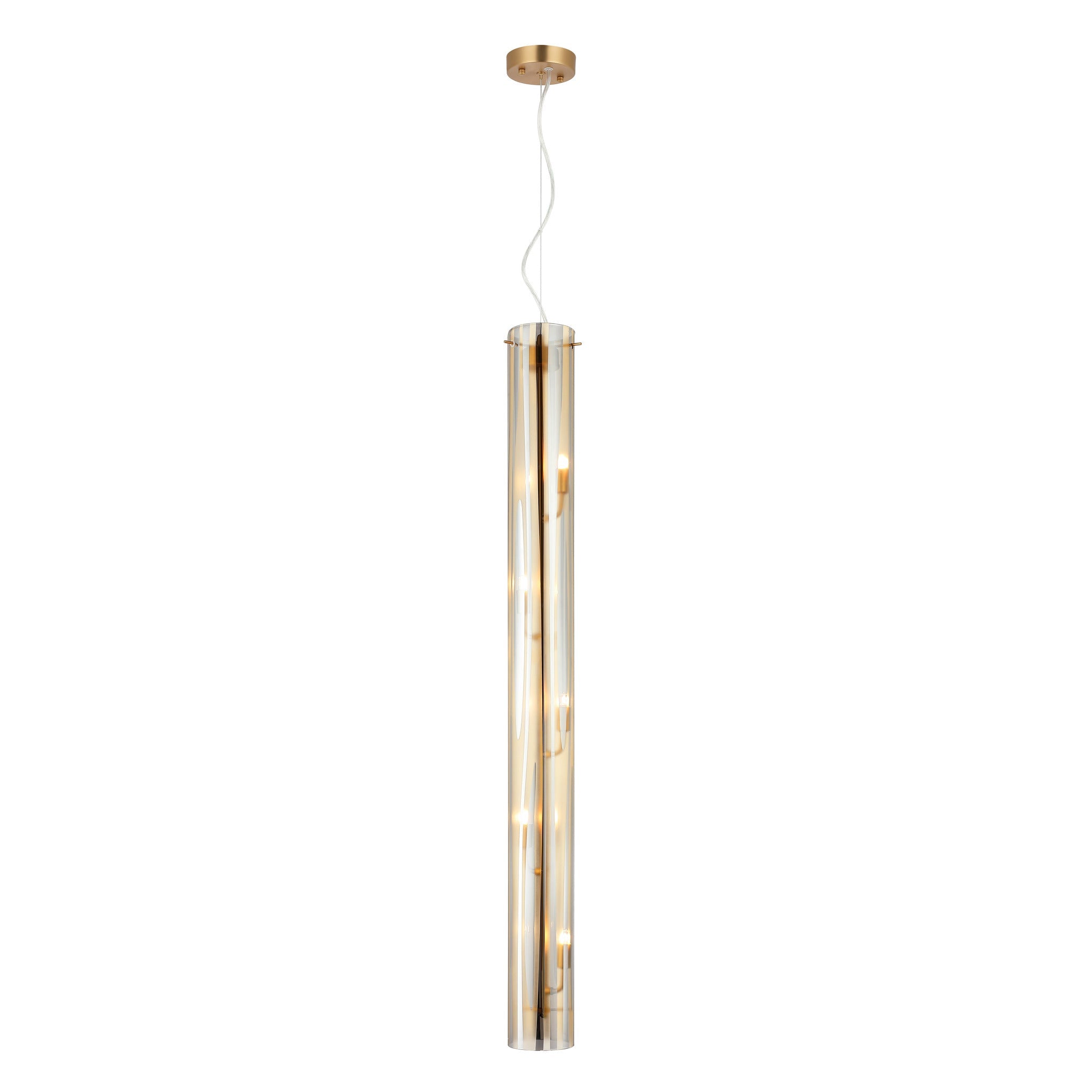 Chroman Empire 5 Light Tall Cylinder Pendant - Gold