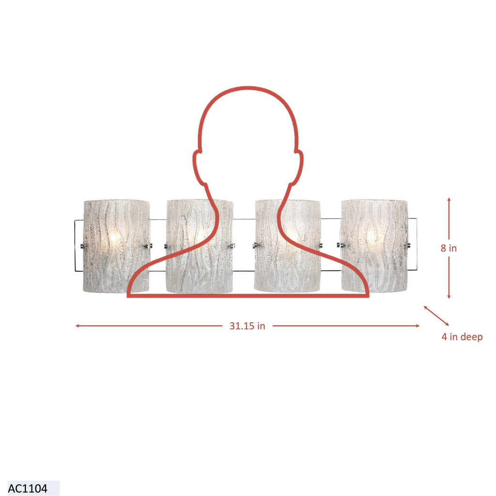 Brilliance 4 Light Bath - Chrome