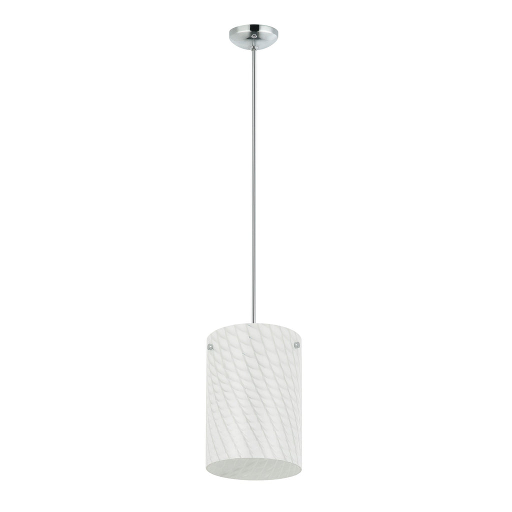 Swirled 1 Light Pendant - Chrome