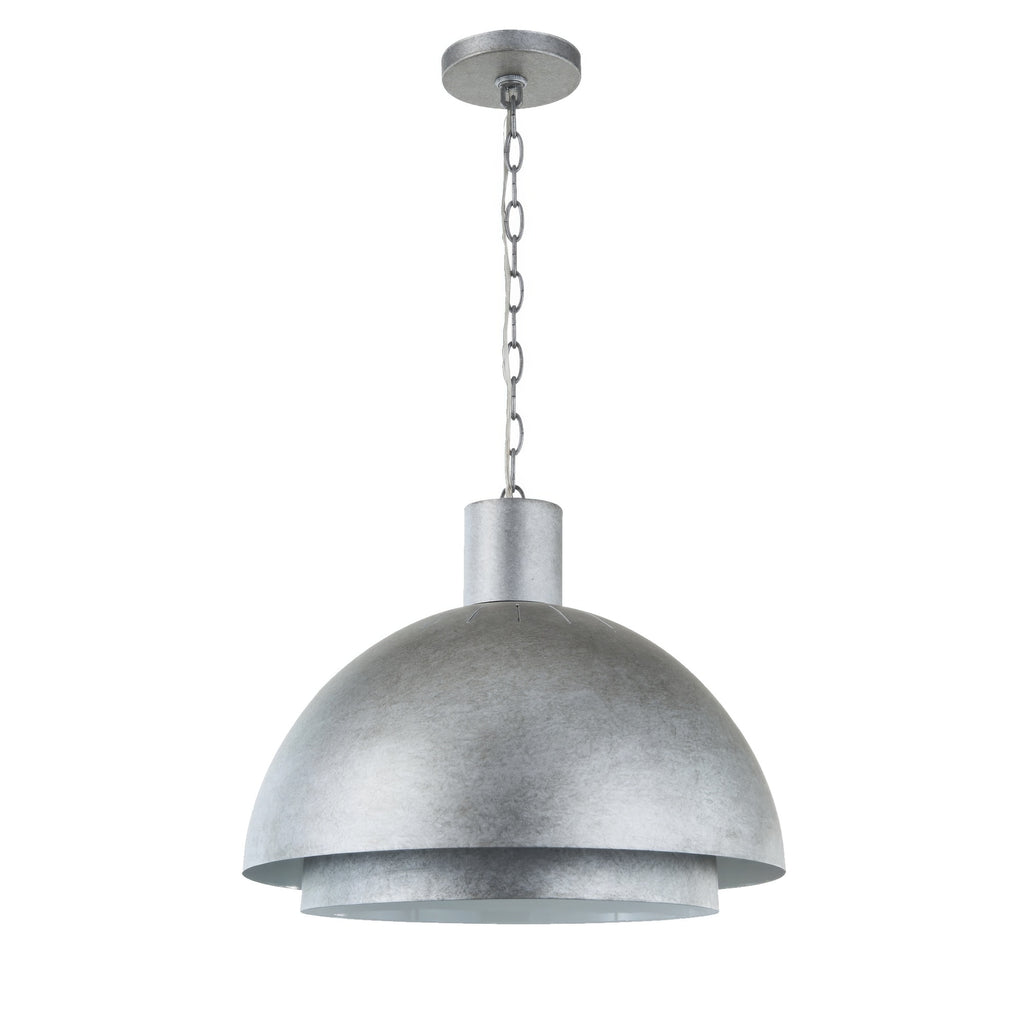 Birchton Weathered Galvanized Large Farmhouse Pendant