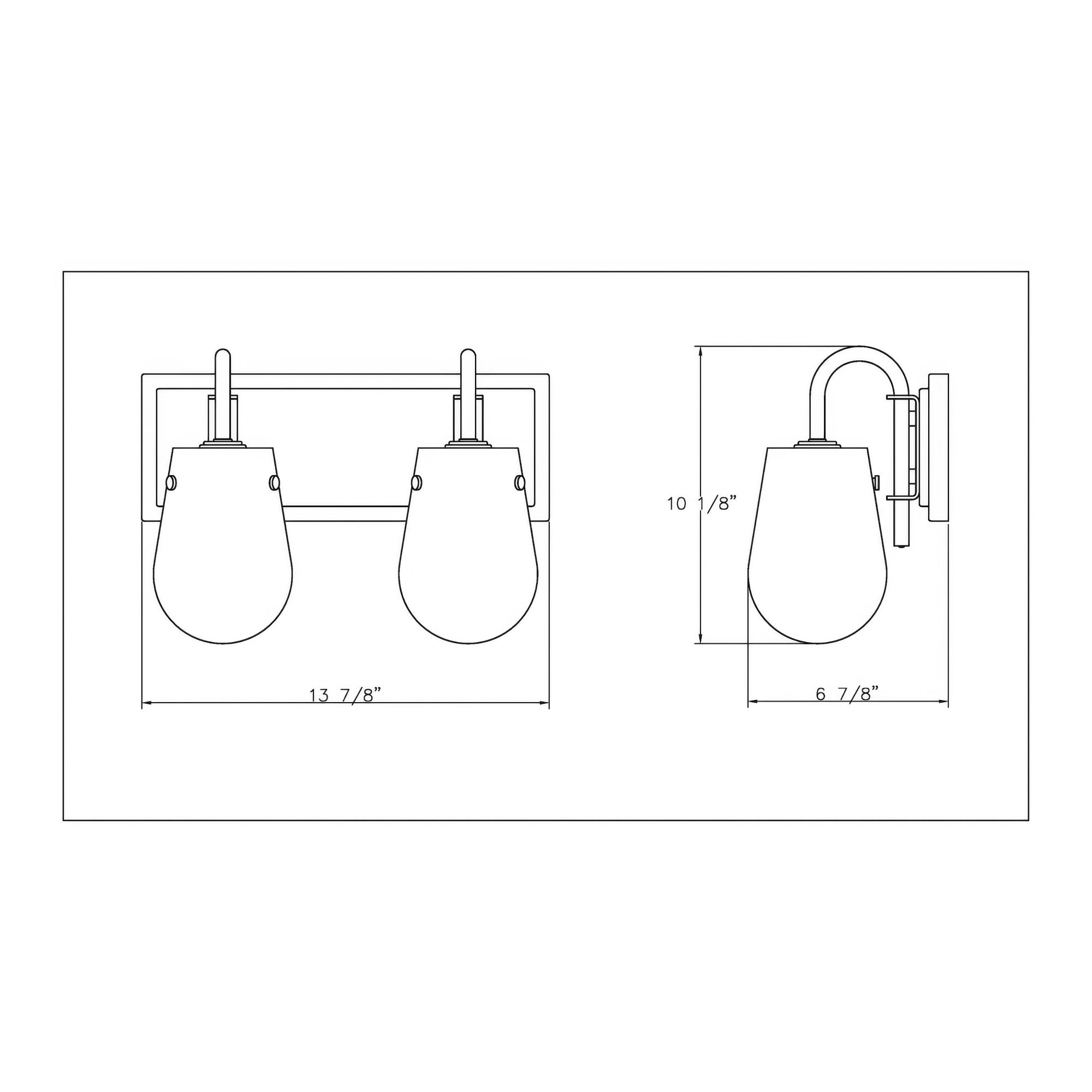 Bromyard Foundry Aged Brass and Matte Black Two Light Bath Vanity
