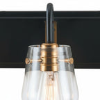 Bromyard Foundry Aged Brass and Matte Black Two Light Bath Vanity