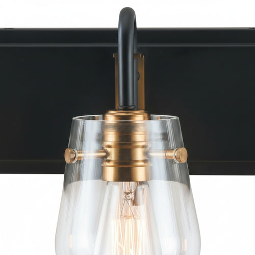 Bromyard Foundry Aged Brass and Matte Black Two Light Bath Vanity