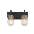 Bromyard Foundry Aged Brass and Matte Black Two Light Bath Vanity