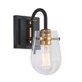 Bromyard Foundry Vintage Brass and Matte Black One Light Wall Sconce