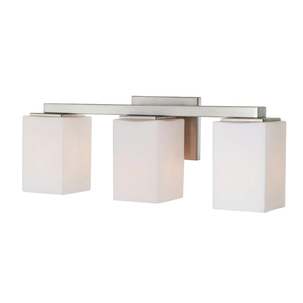 Capri On Trend Brushed Nickel Three Light Bath Vanity