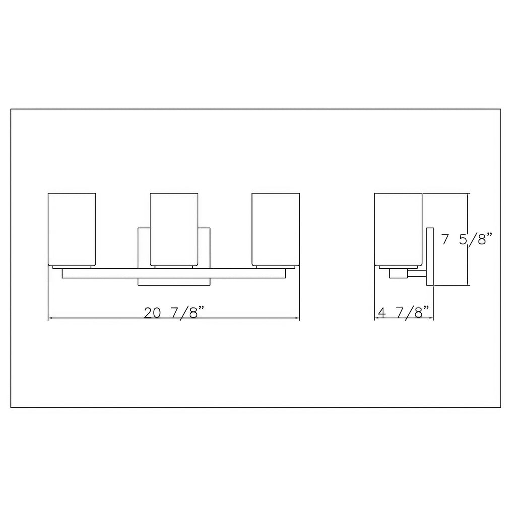 Capri On Trend Brushed Nickel Three Light Bath Vanity