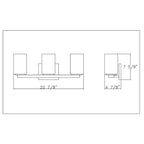 Capri On Trend Brushed Nickel Three Light Bath Vanity