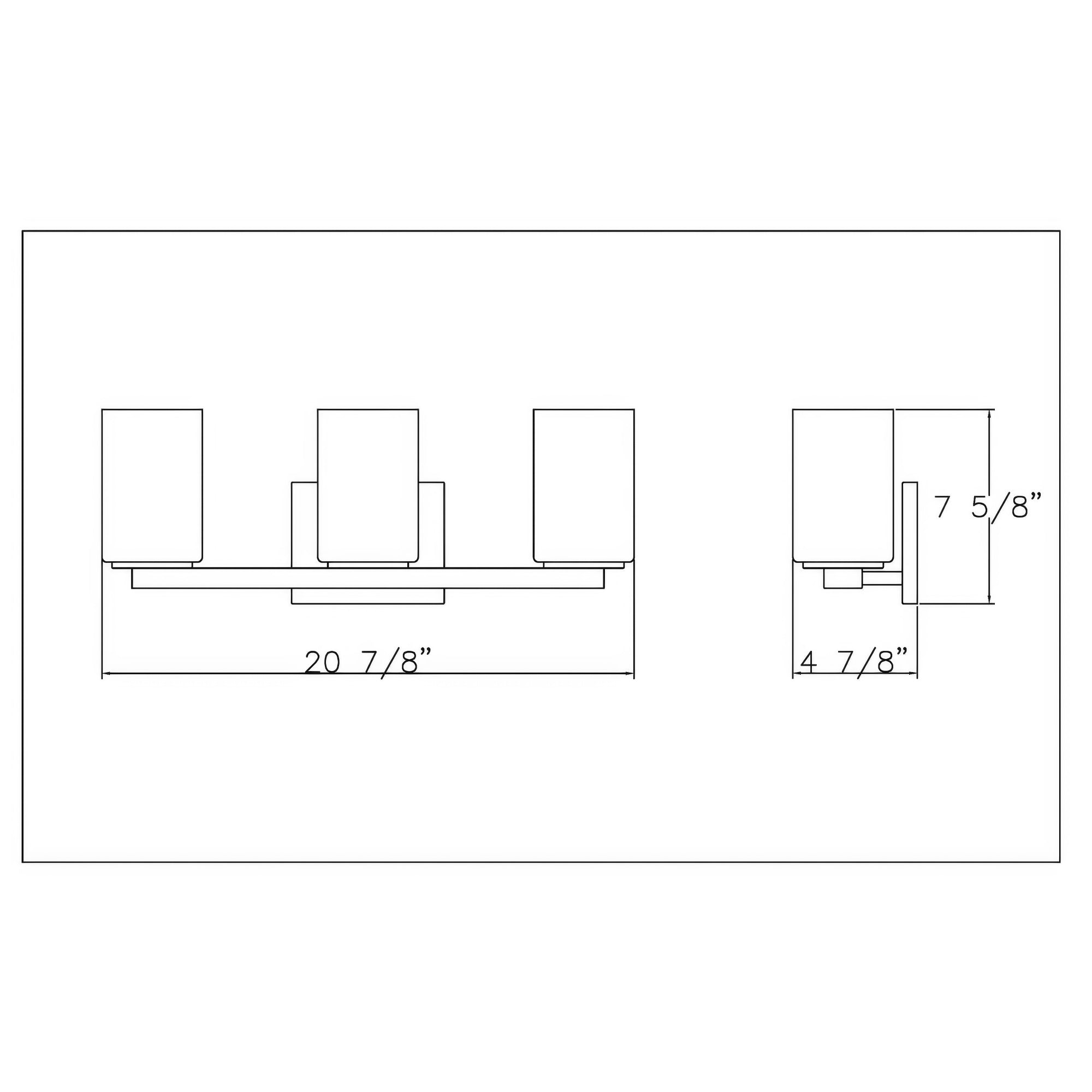 Capri On Trend Brushed Nickel Three Light Bath Vanity