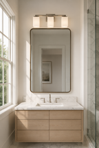 Capri On Trend Brushed Nickel Three Light Bath Vanity
