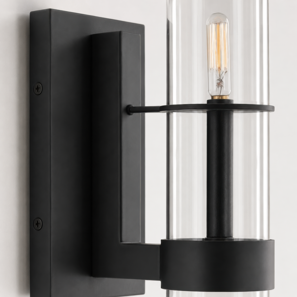 Cardiff Architectural Matte Black Wall Sconce