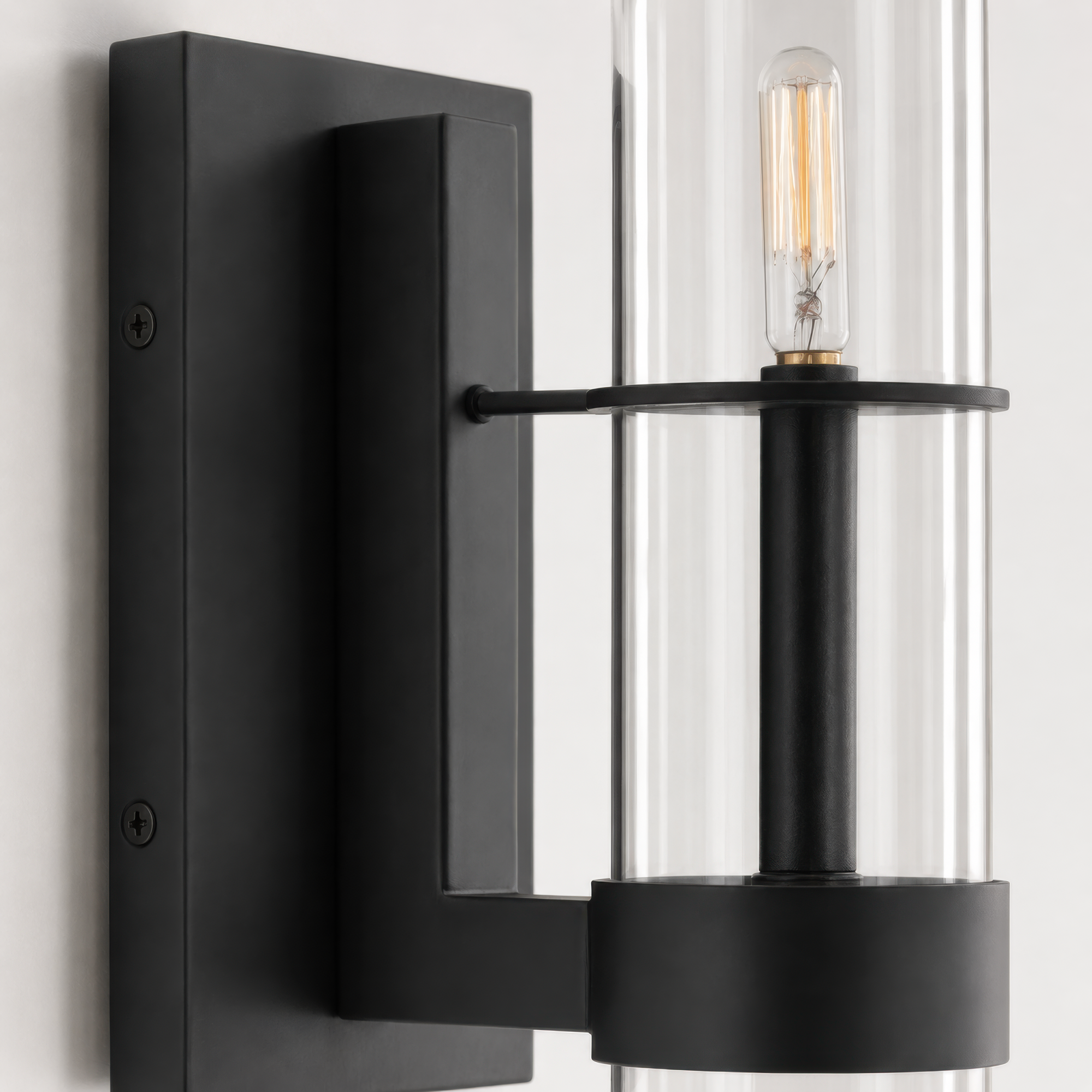 Cardiff Architectural Matte Black Wall Sconce