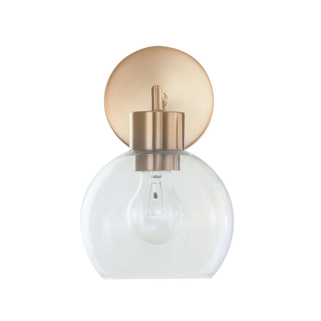 Cortona On Trend Brushed Brass One Light Wall Sconce Bath Vanity