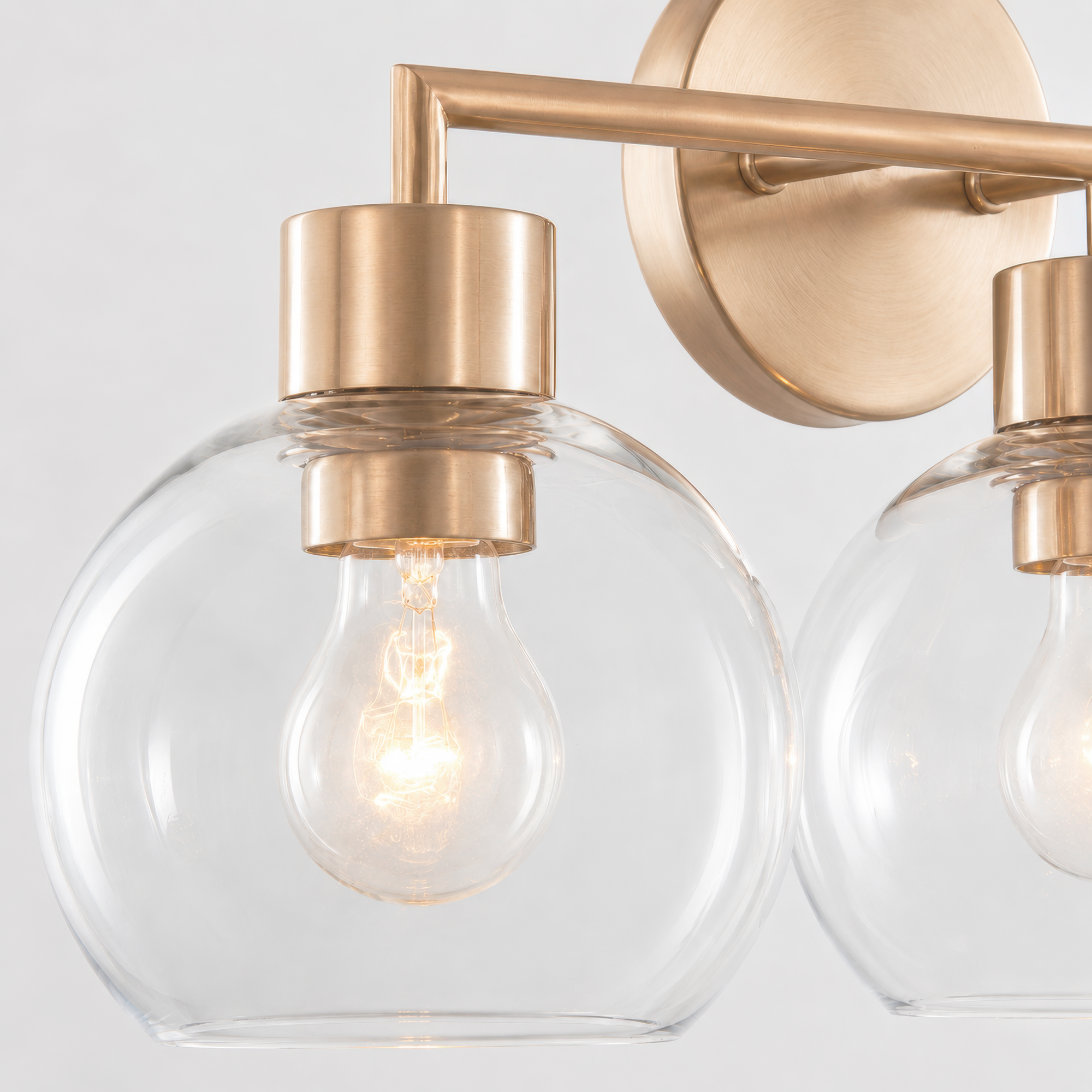 Cortona On Trend Brushed Brass Three Light Bath Vanity