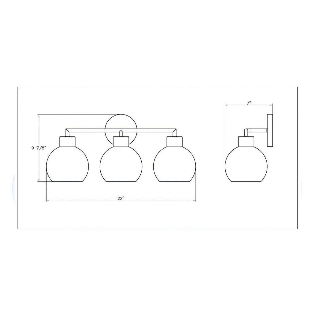 Cortona On Trend Brushed Brass Three Light Bath Vanity