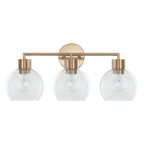Cortona On Trend Brushed Brass Three Light Bath Vanity