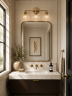 Cortona On Trend Brushed Brass Three Light Bath Vanity