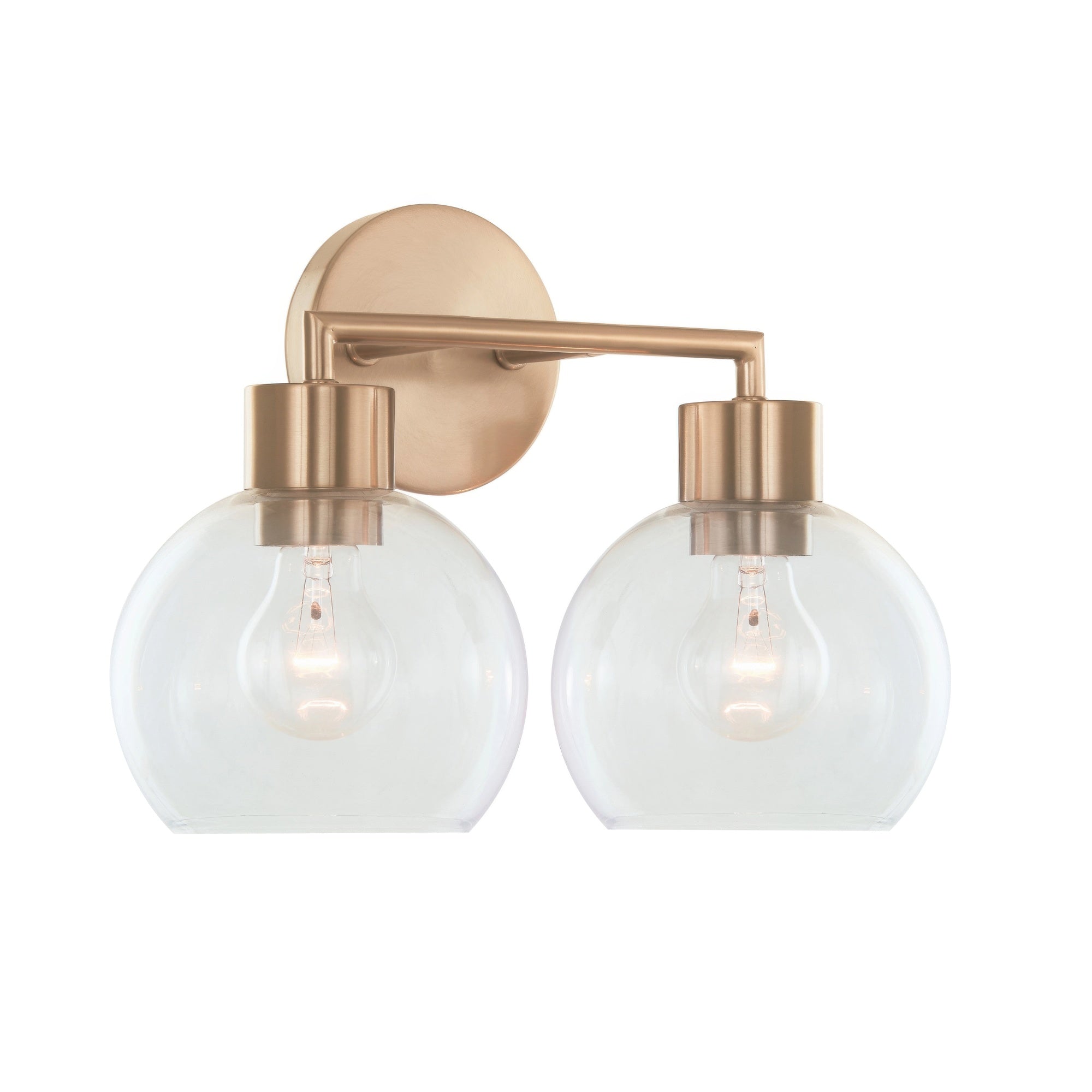 Cortona On Trend Brushed Brass Two Light Bath Vanity