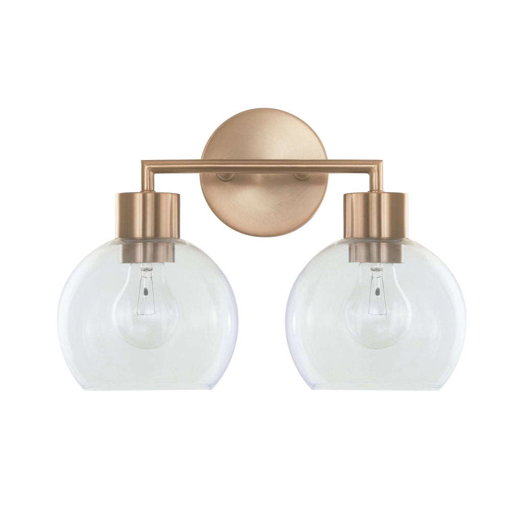 Cortona On Trend Brushed Brass Two Light Bath Vanity