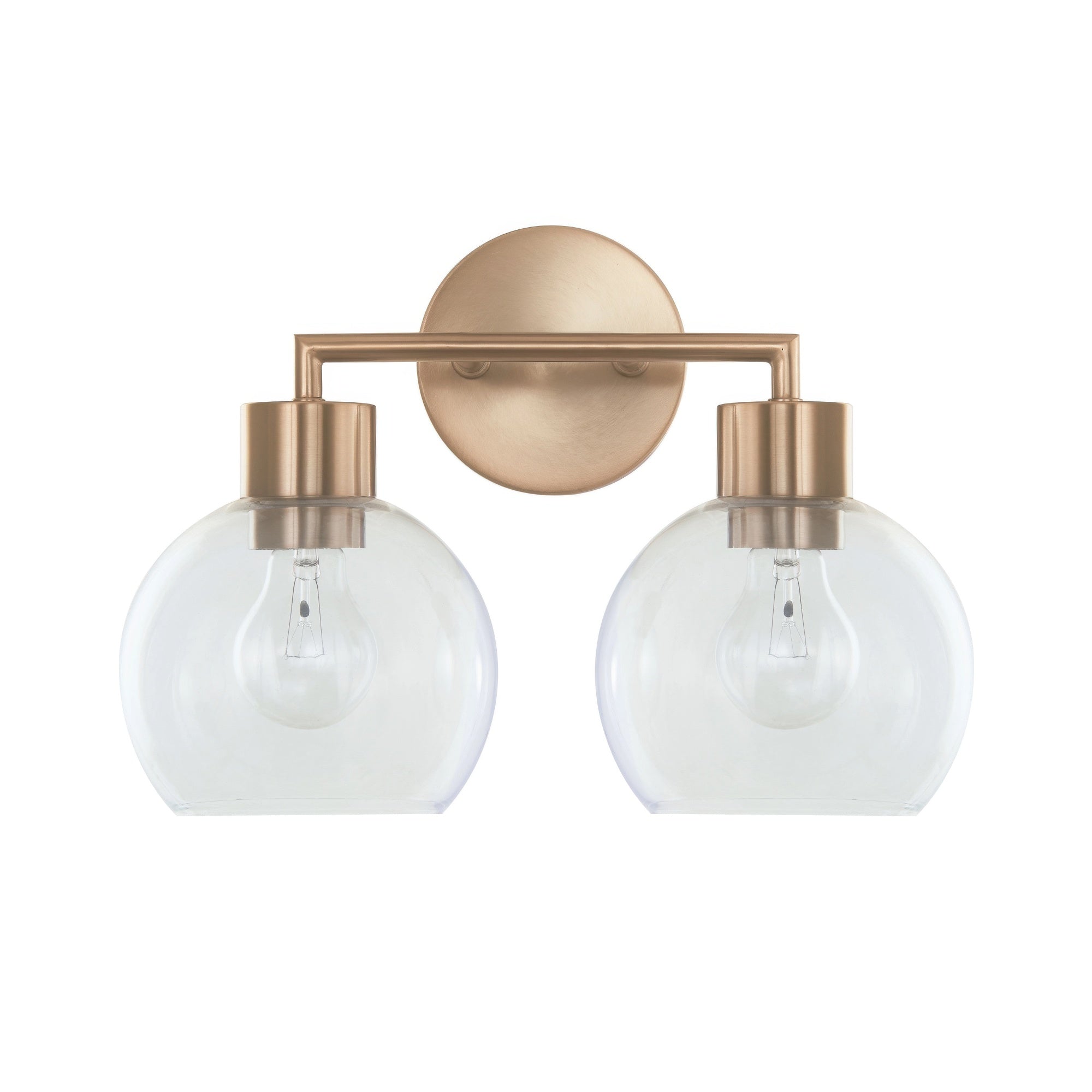 Cortona On Trend Brushed Brass Two Light Bath Vanity