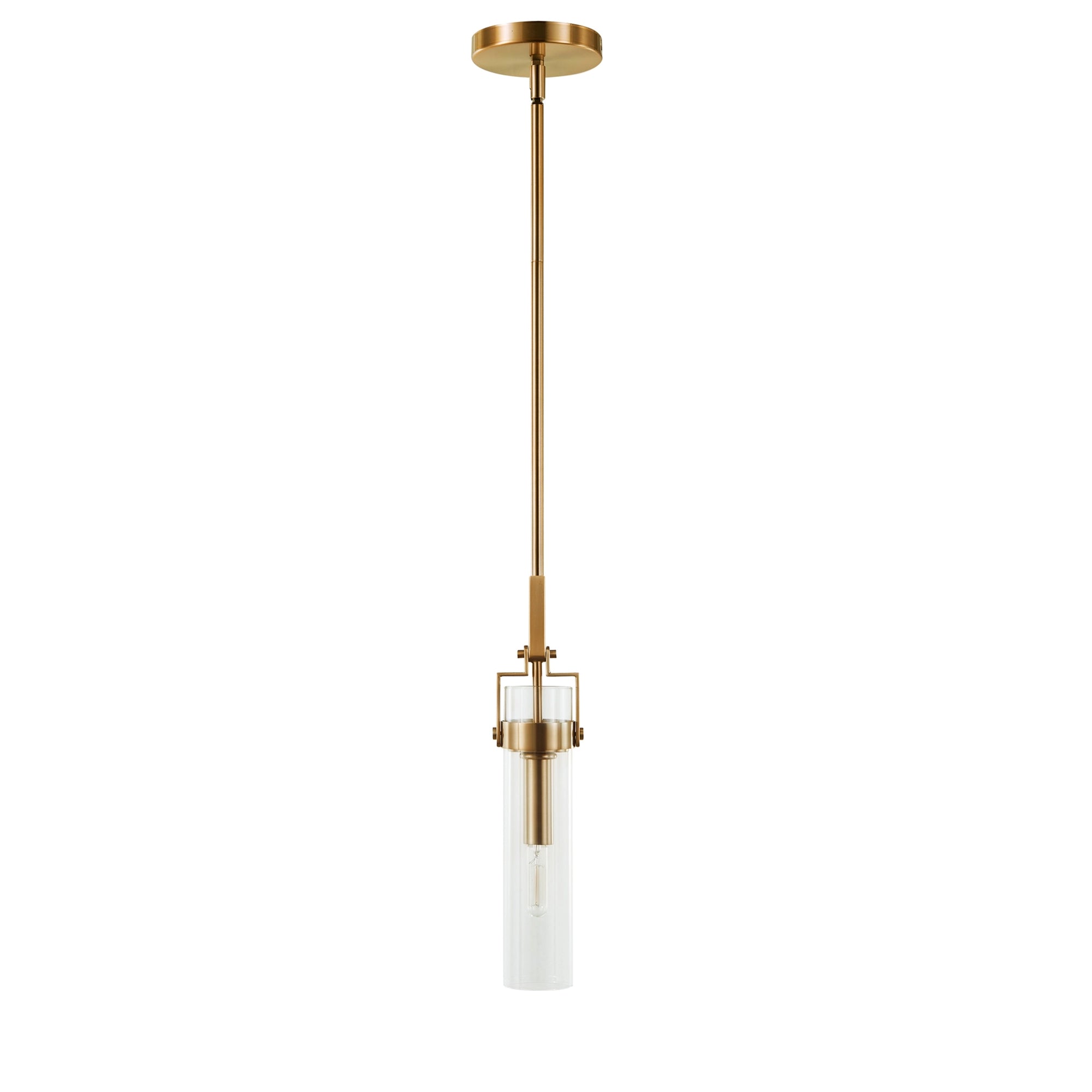 Foxwich Modern Industrial Brushed Brass Pendant