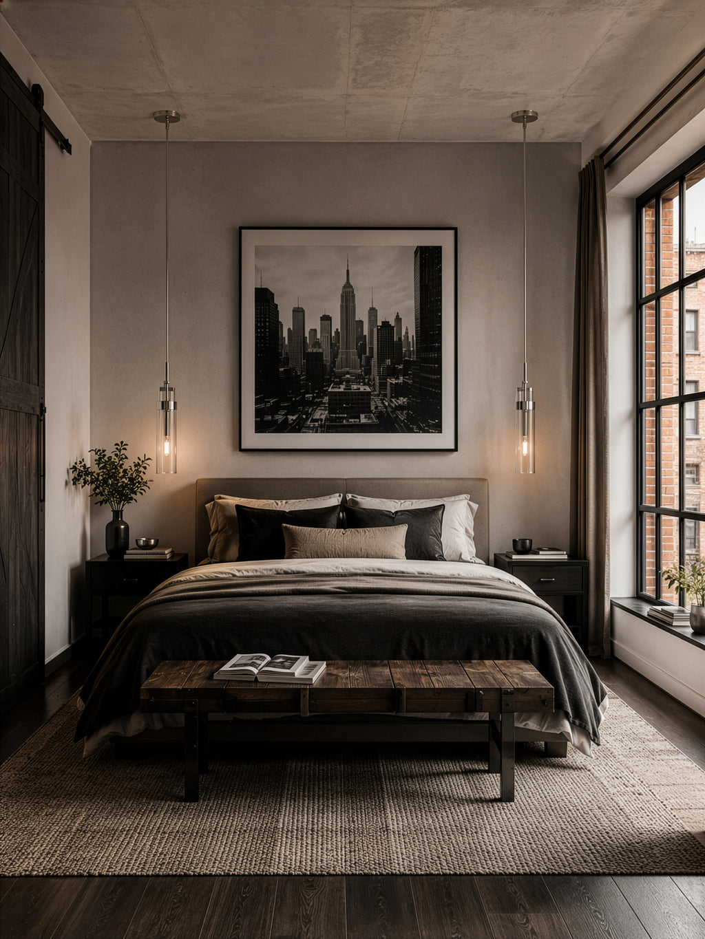 Foxwich Modern Industrial Polished Nickel Pendant