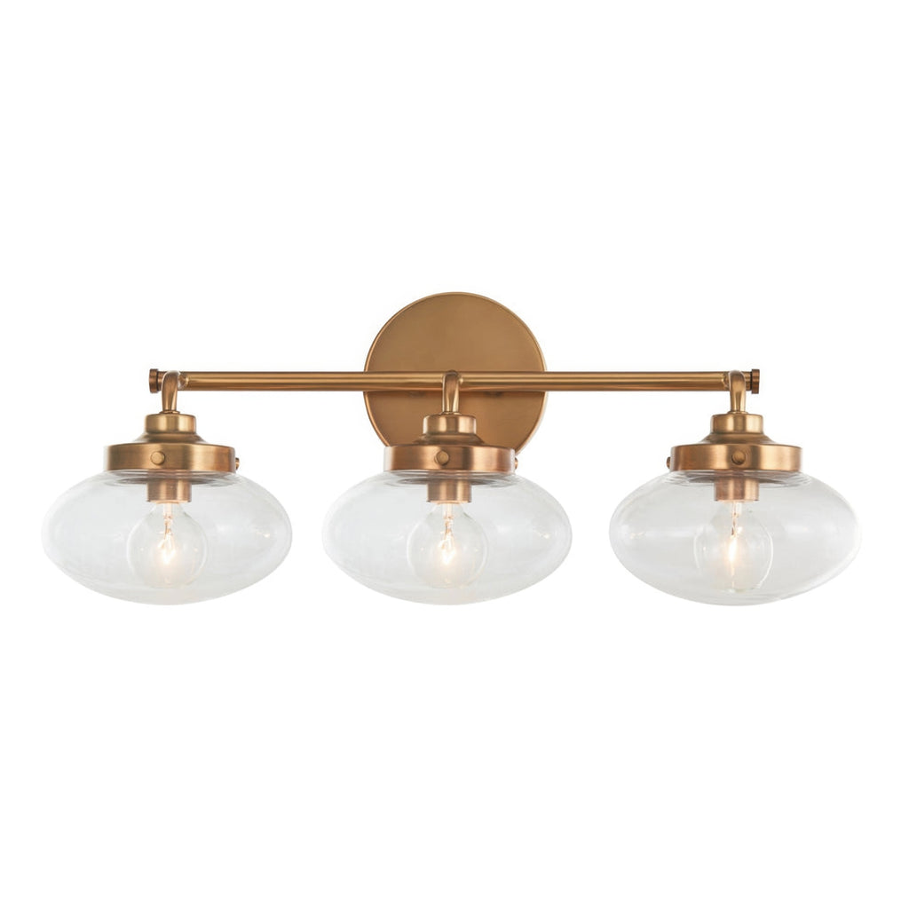 Harrow Architectural Aged Brass Three Light Bath Vanity