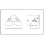 Harrow Architectural Aged Brass Two Light Bath Vanity