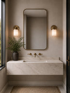 Merano On Trend Brushed Brass Single Wall Sconce Bath Vanity