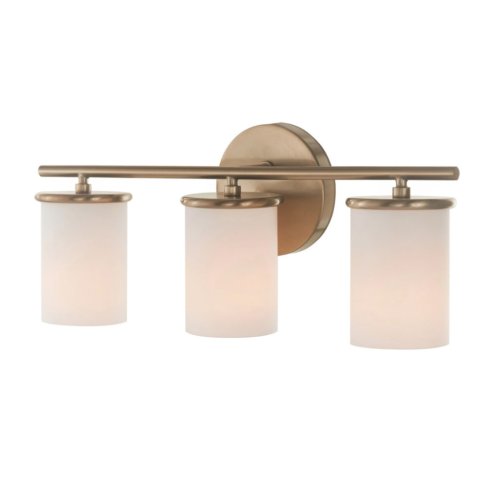 Merano On Trend Brushed Brass Three Light Bath Vanity