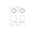 Merano On Trend Brushed Brass Two Light Bath Vanity