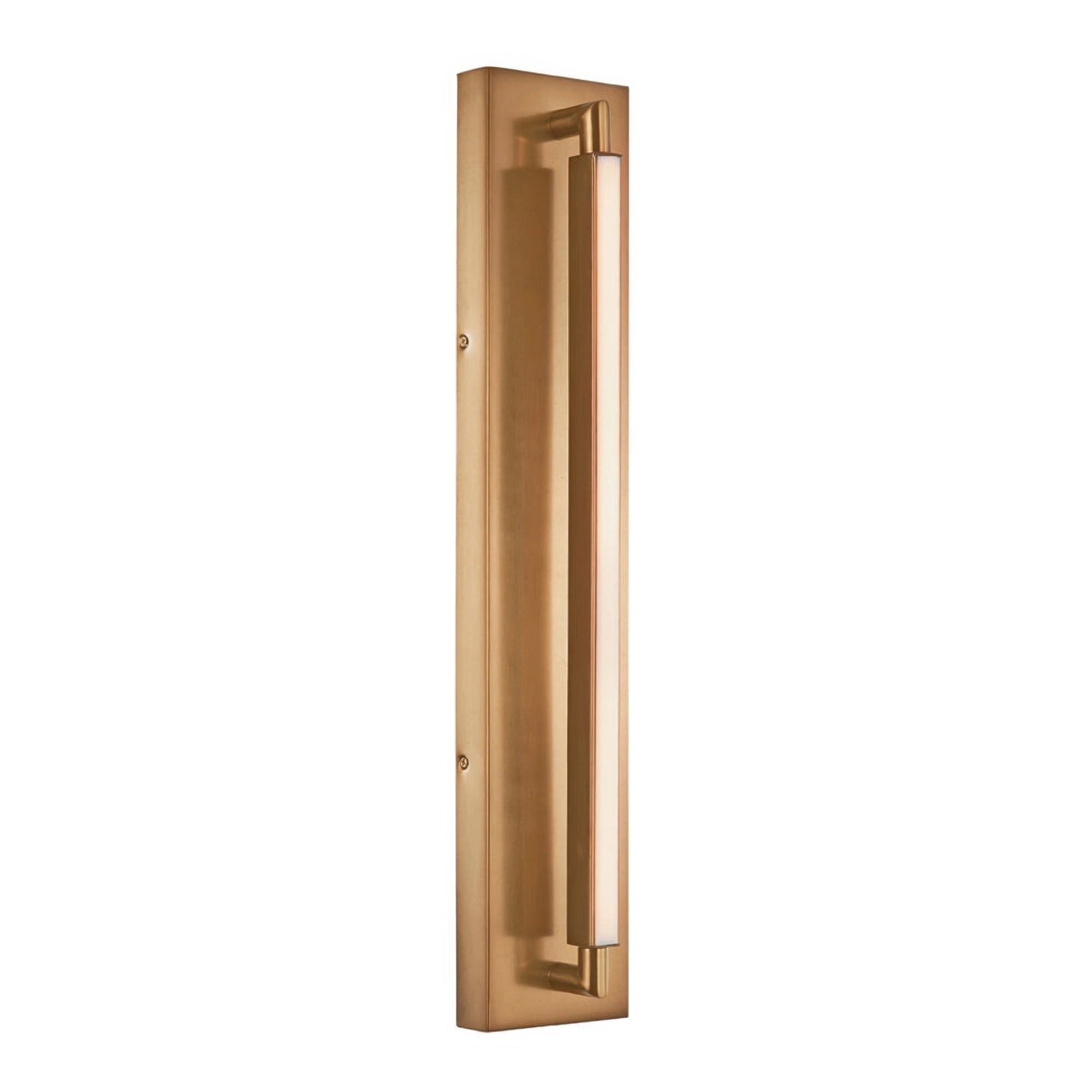 Padstow Architectural Aged Brass LED Wall Light Bath Vanity