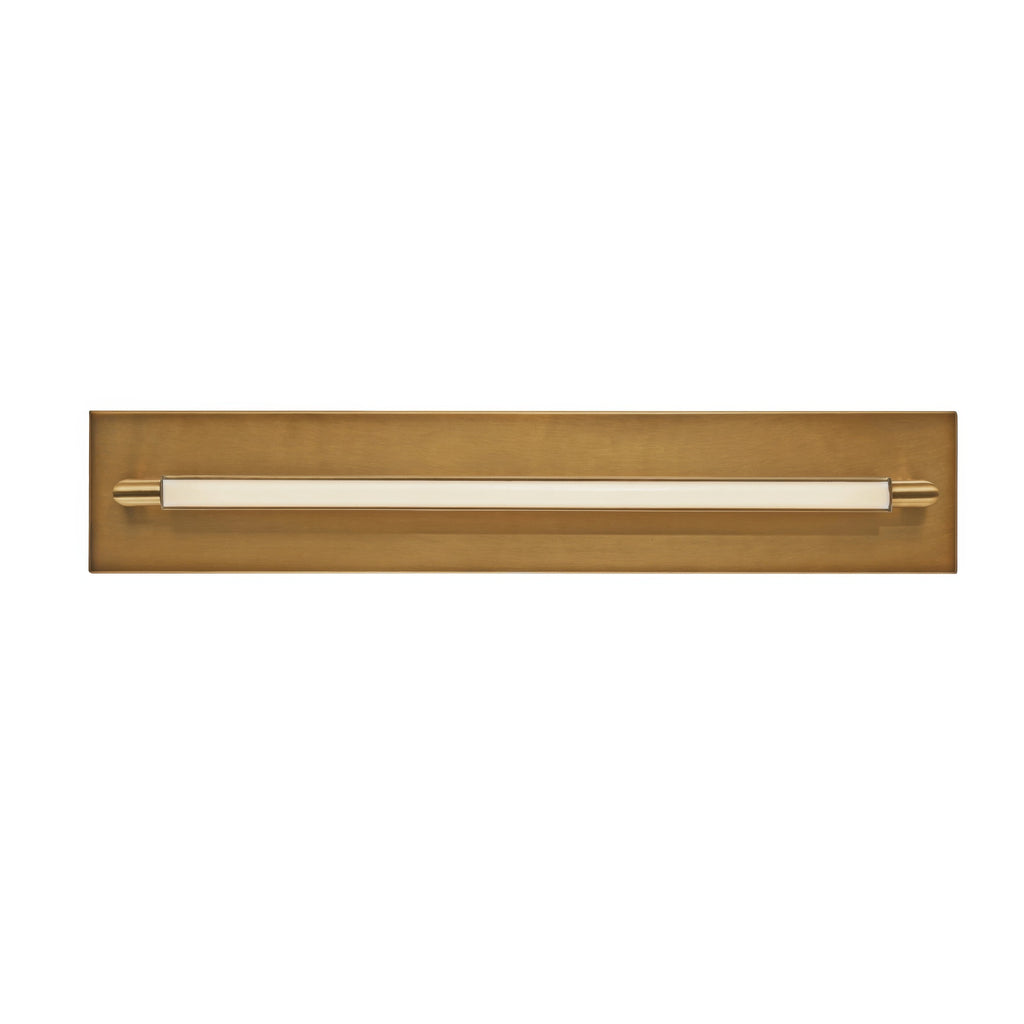 Padstow Architectural Aged Brass LED Wall Light Bath Vanity