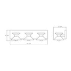 Ringsted Architectural Brushed Brass Three Light Bath Vanity