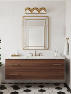 Ringsted Architectural Brushed Brass Three Light Bath Vanity