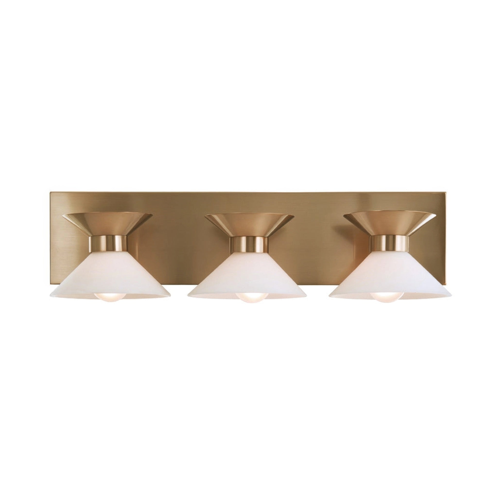 Ringsted Architectural Brushed Brass Three Light Bath Vanity