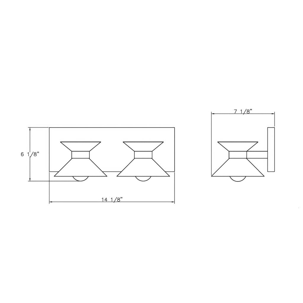 Ringsted Architectural Brushed Brass Two Light Bath Vanity